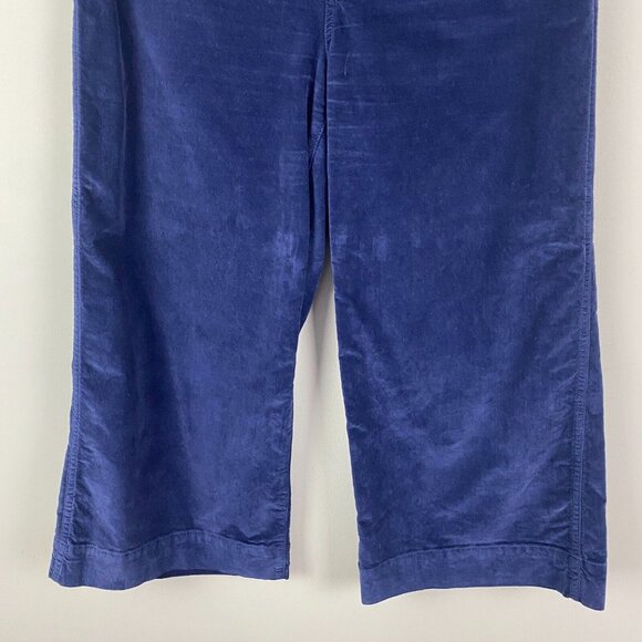 Madewell Emmett Wide Leg Crop Pants in Velveteen Blue Size 28P - Picture 3 of 10